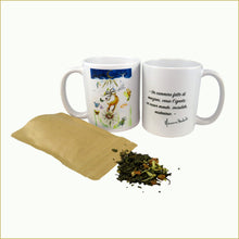 Carica l'immagine nel visualizzatore di Gallery, tazza illustrata con tisana bio - 10..100..1000 mondi