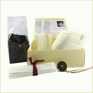 scatola illustrata con miscela di tè bio - diamante nero