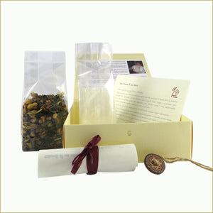 scatola illustrata con miscela di tè bio - ricordi di un amore